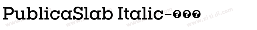 PublicaSlab Italic字体转换